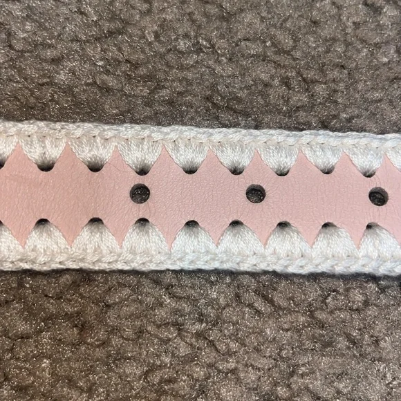 Rachel Comey Thin Crochet Estate Belt Leather Silver Blush XS‎ - Picture 7 of 11